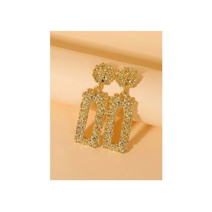 Boucles d'oreilles rectangle doré pour soirée/ fête