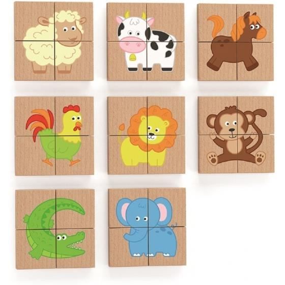 Puzzle magnétique animaux Viga Toys - 32 pièces - Enfant - Intérieur