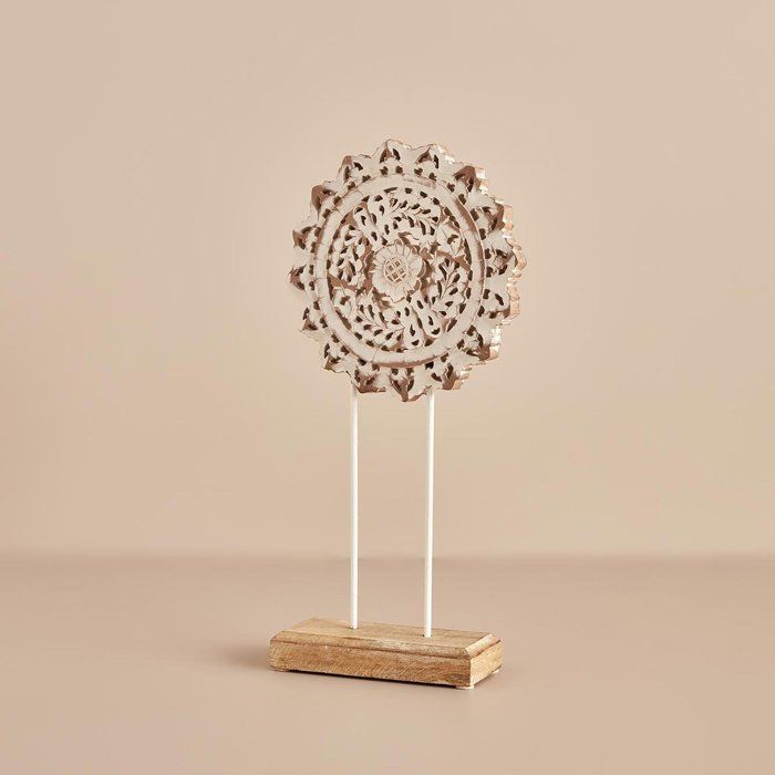 Objet décoratif - Lida - Naturel - 24x8x56 cm - Bois massif - Style contemporain