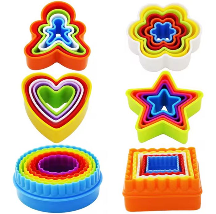 20pcs Ensemble De Découpoirs Décore Moule Gâteau à cookies cannelés À Biscuits Colorés, En Multi Forme De Bonhomme En Pain