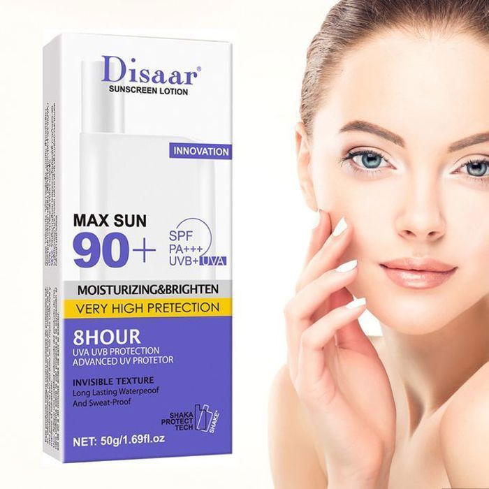 Disaar crème solaire pour le visage spf90 + protection uva/uvb, blanchissante, protège la peau, anti-âge, contrôle du sébum