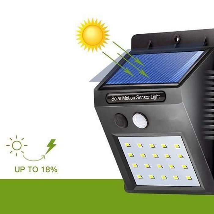 Led solaire avec détecteur de mouvement Solar powered sensor lamp