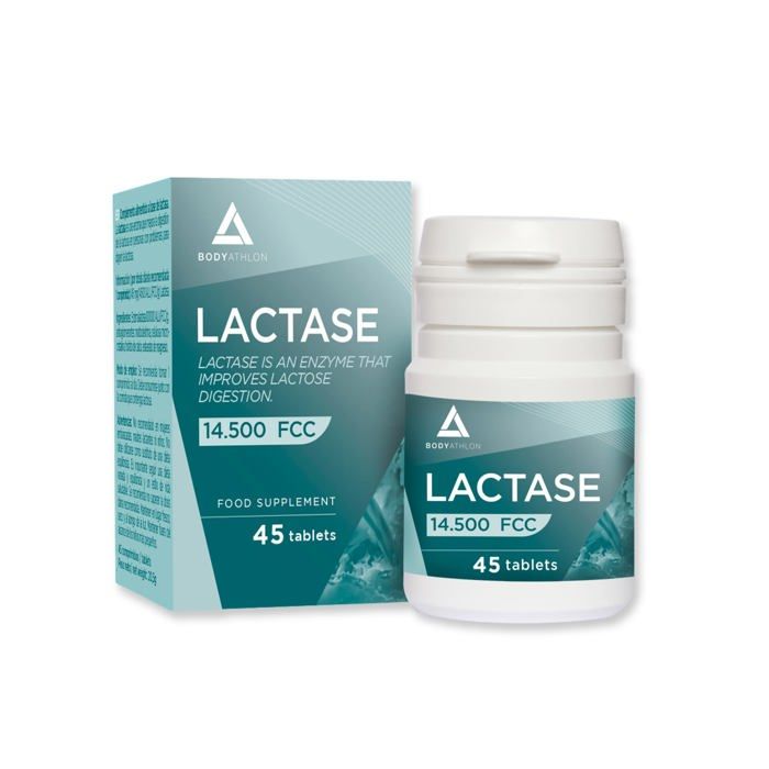 Lactase 14500FCC extra forte - Enzyme Digestive Lactase 145mg – Effet rapide – Améliore la digestion du lactose, 45 comprimés