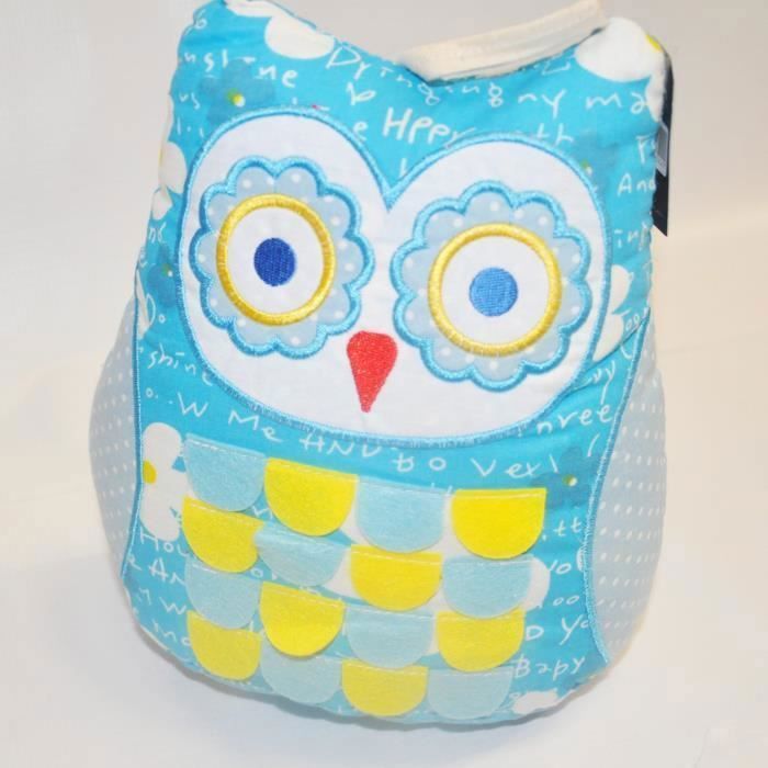 Oreiller - COCO DECO - Hibou - 23x18 cm - Multicolore - Déhoussable