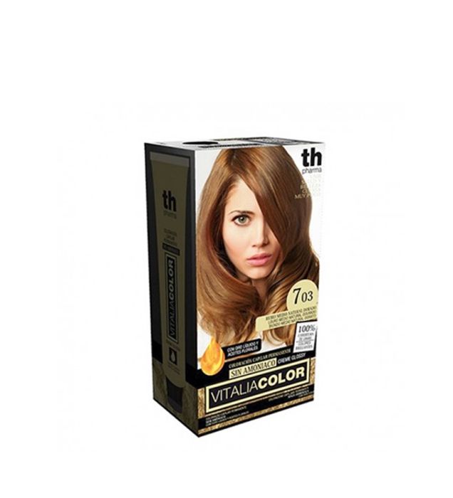 Coloration permanente - Th-Vitalia N° 7.03 - Blond Moyen Naturel doré - Sans ammoniaque - Crème nutritive