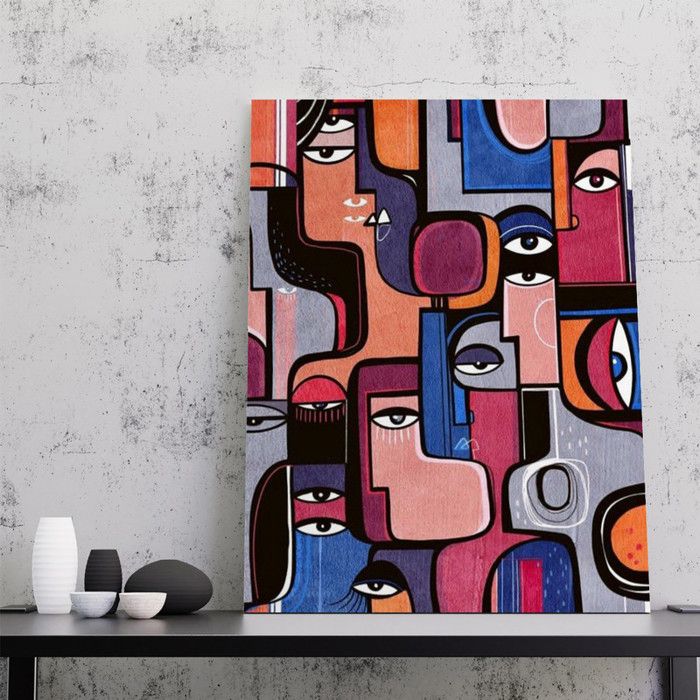 Tableau Pop Art Velours Rétrospective Audacieuse - 60 x 90 cm - Œuvre d'Art