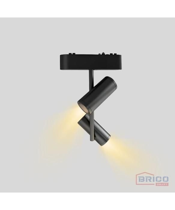 SPOT LED EXETER NOIR POUR RAIL MAGNETIQUE UT25 40V/DC 2*8W 3000K