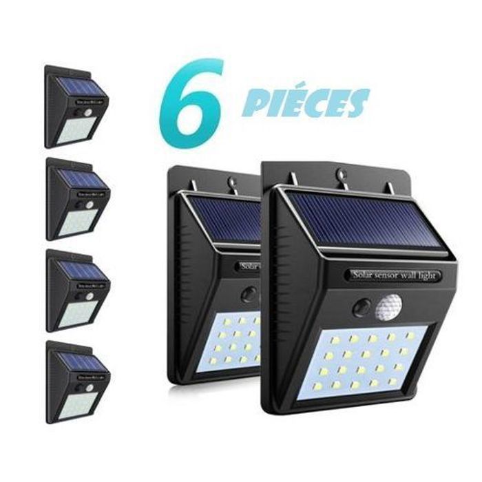 Solar Light PACK x6 LAMPES 20 LED SOLAIRE RECHARGEABLE