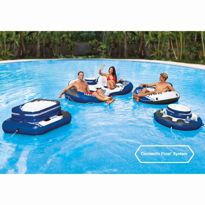 Glaciere gonflable - INTEX - Glaciere Gonflable flottante pour piscine - 5 supports boisson - 30 canettes