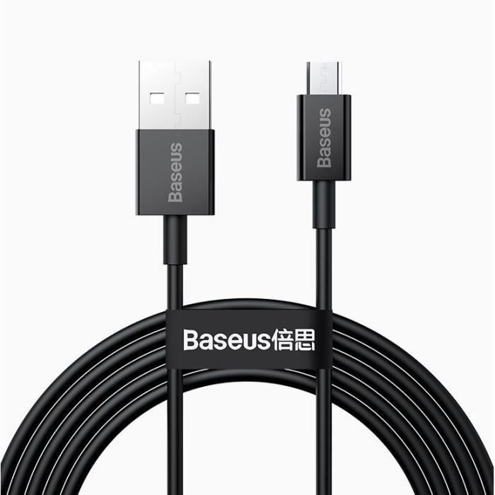 Câble USB - BASEUS - CAMYS-A - 2 m - USB 2.0 - Micro-USB A - Blanc