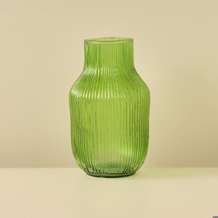 Vase en verre recyclé - Veny - 12x23 cm - Couleur verte - Élégance - Chic