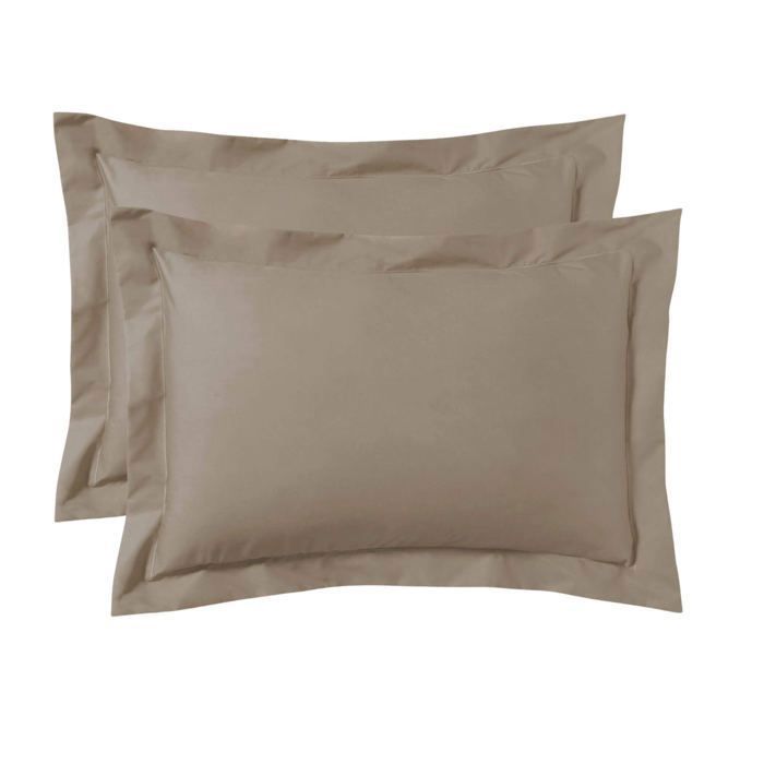 2 taies d'oreillers - 70x50 cm 100% coton Biege