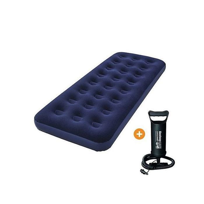 Matelas Gonflable - Bestway - 1 place - Gonfleur à AIR inclus - PVC robuste - Confort optimal