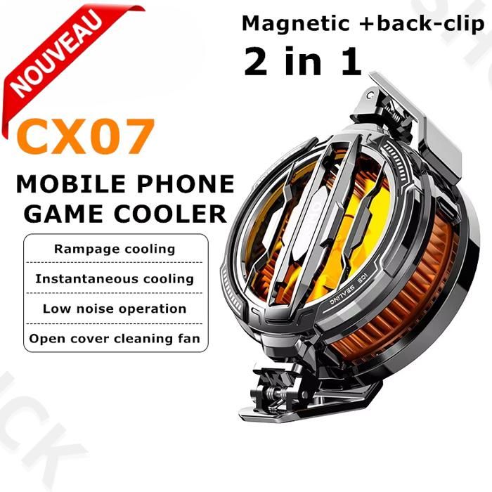 Ventilateur de Refroidissement Magnétique MEMO, éclairage RVB 7 couleurs, 5 V 3A 15 W pour diffusion en direct Tiktok