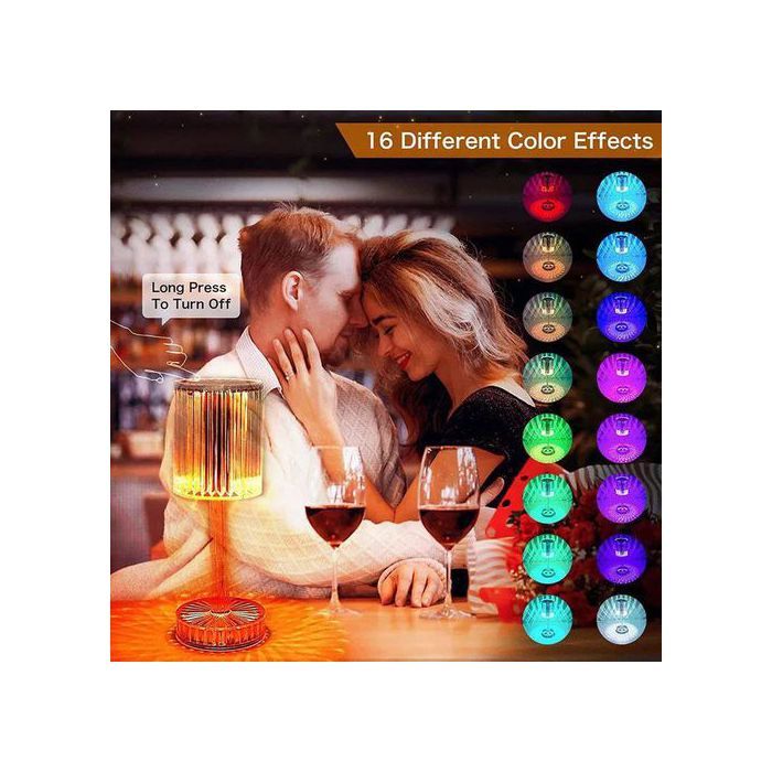 Lampe LED de Table 25cm Diamant cristal Veilleuse Romantique Lampe chevet de table bureau
