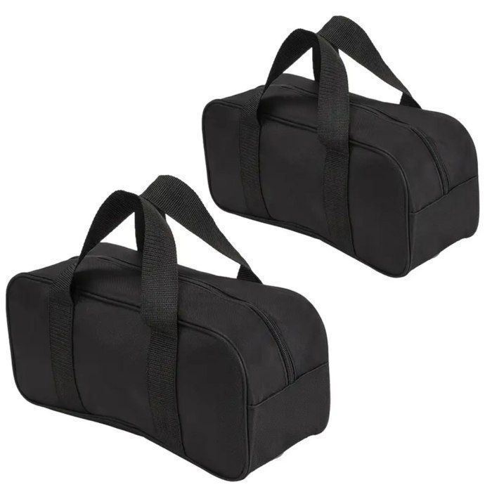 Lot de 2 sacs à outils - ADZA - Ouverture large - Tissu Oxford 600D - 35x15x15 cm - Noir