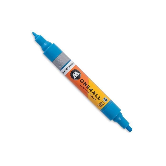 Marqueur - OneForAll - Acrylic Twin - Bleu Intense - Indélébile - Pointe Fine 1.5/4mm