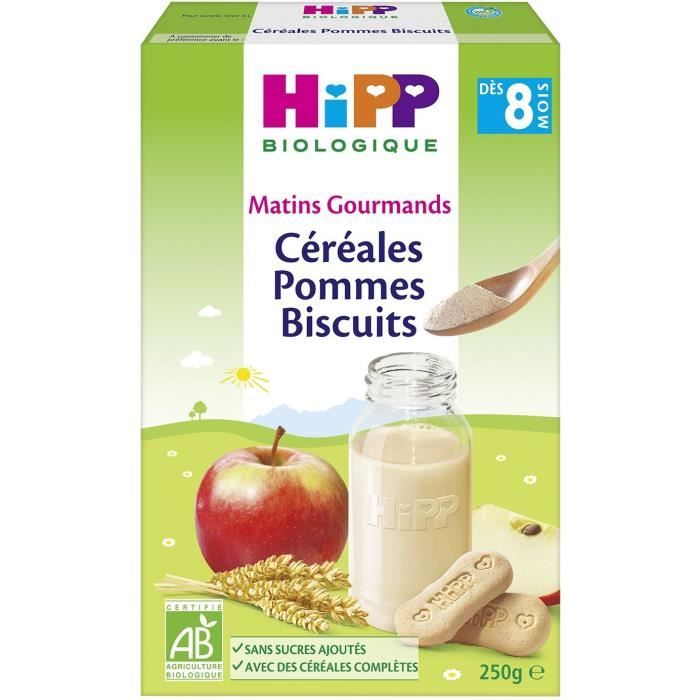 Hipp Bio Matins Gourmands Céréales Pommes Biscuits +8m 250g