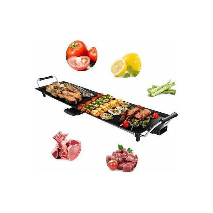 Grill électrique 70x23cm Revêtement Antiadhésif 2000W avec Contrôle de chaleur