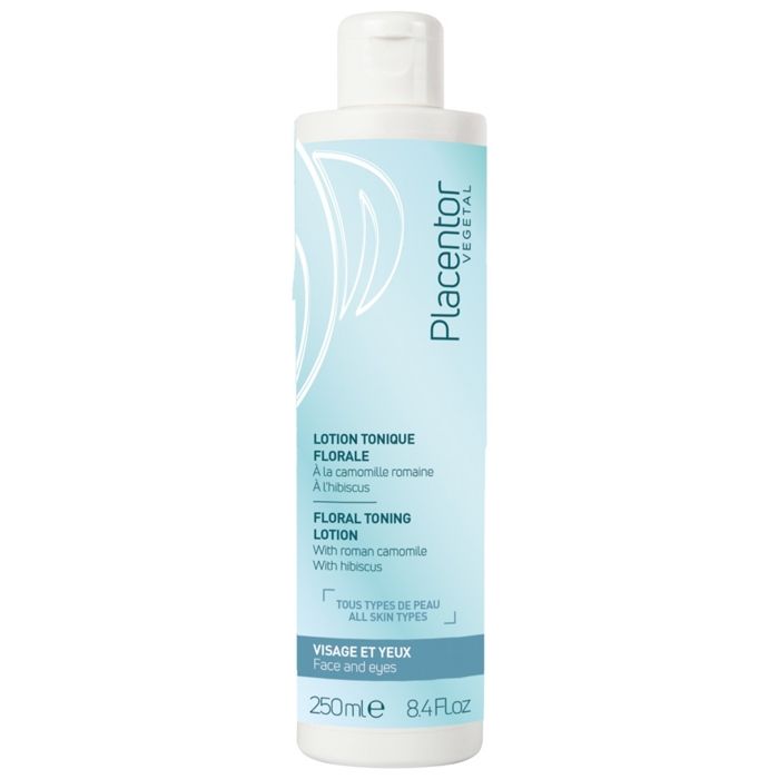 Lotion tonique florale - PLACENTOR - 250ML - Sans alcool - Hibiscus - Camomille Romaine