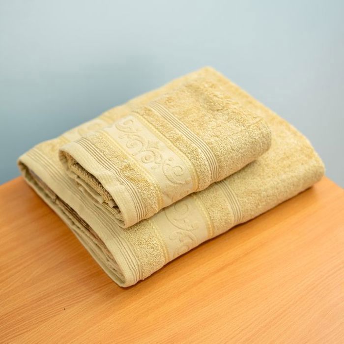 Serviette de bain - Majestic - Pack de 2 - 100% coton - Beige - 500GM