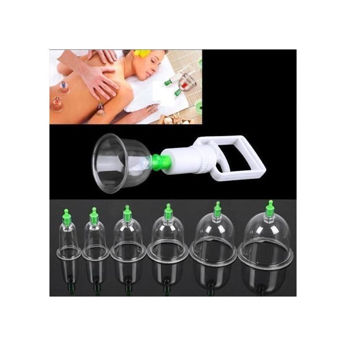Hijama Ventouses Massage Relaxation de Thérapie (6 tasses + 1 Pompe D'aspiration) Cupping,