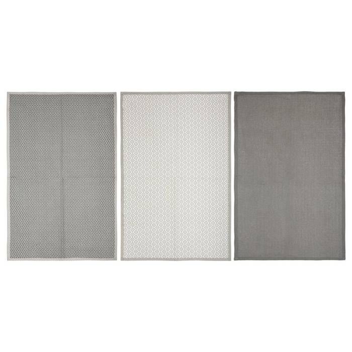 Lot de 3 torchons coton gris ardoise 45x70cm - Atmosphera createur d'interieur