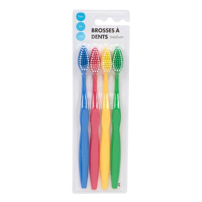 TOUS LES JOURS Brosse à dents - x4 - medium
