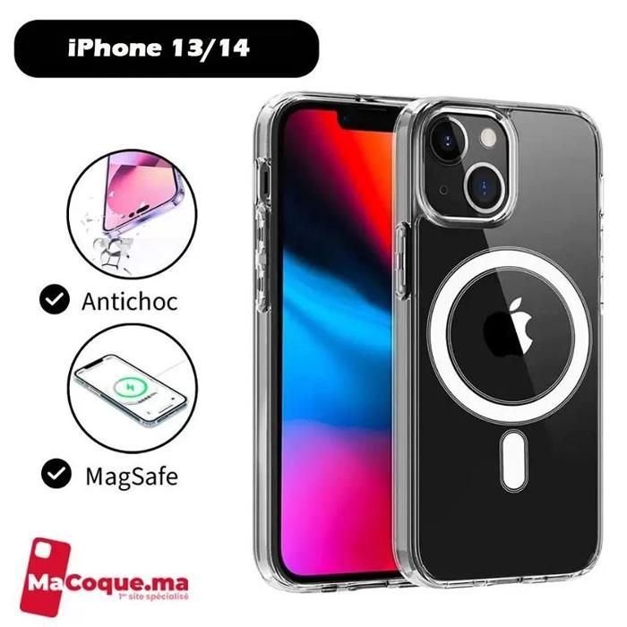 Coque iPhone 13/14 Transparente MagSafe Antichoc Anti-Jaunissement