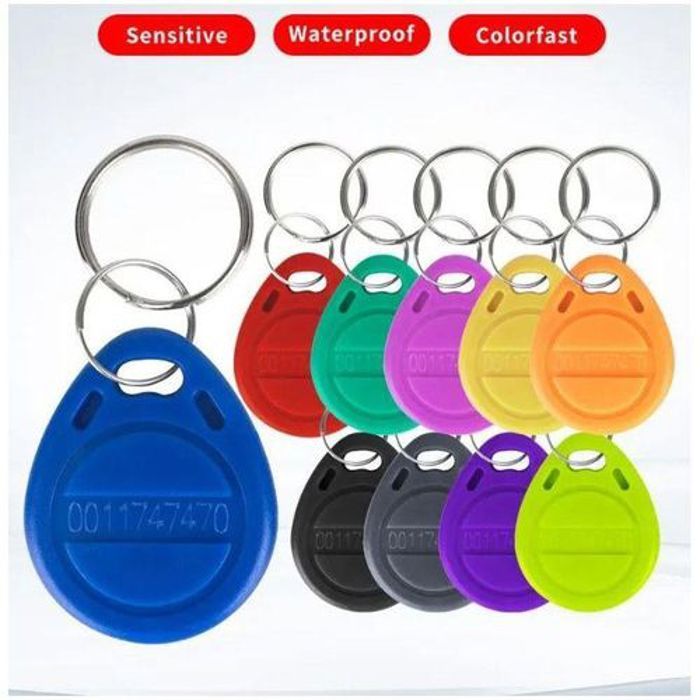 Porte-clés RFID - Non spécifié - Lot de 10 - Lecture seule - Infalsifiables - 125 kHz