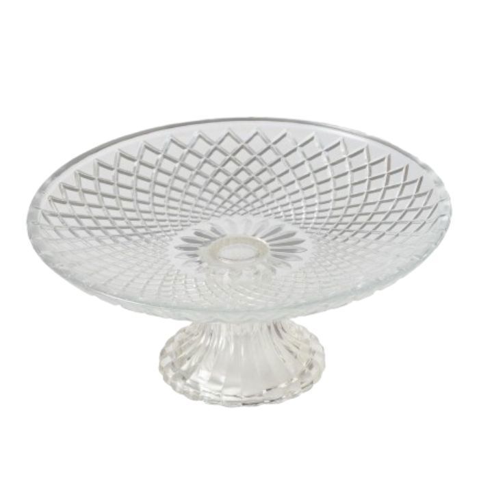 Plat à gâteau - GENERIC - K1982-2 - Verre - Rond - 19.8x19.8x8cm