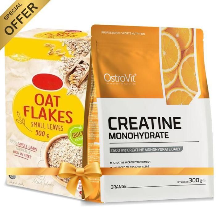 Creatine Monohydrate Micronised 300 g Orange + Oat Flakes 500 g