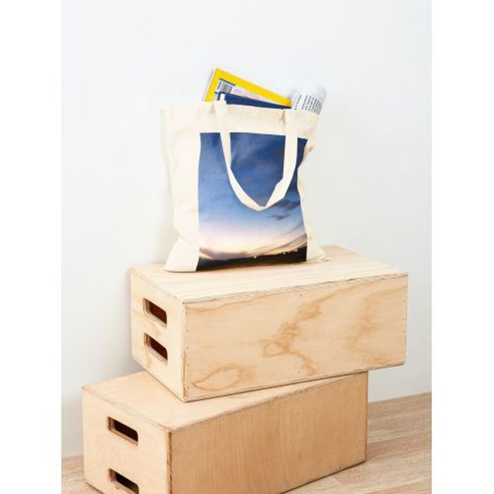Coucher de soleil d'été rose violet et bleu au Maroc Tote bag classique