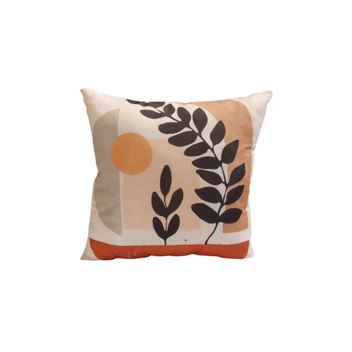 Coussin - Non spécifié - Motif Abstrait Visage Femme - 40x40 cm - Beige - Lavable