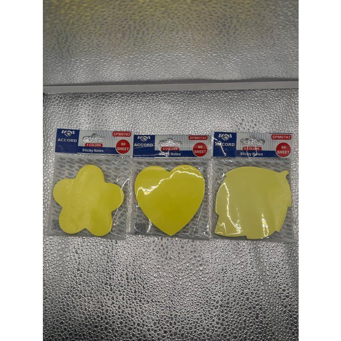 Sticky Notes – Formes Étoile, Cœur et Fleur – 60 Feuillets
