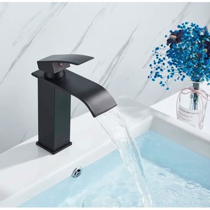 Robinet Mitigeur de Lavabo Fontaine ,Cascade Noir Haute Gamme
