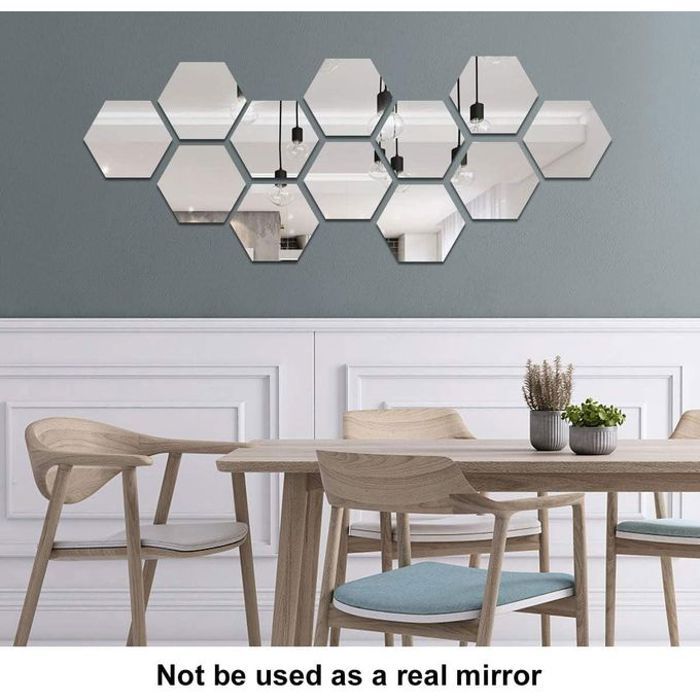 Miroir adhésif intérieur chic 6 pièces
