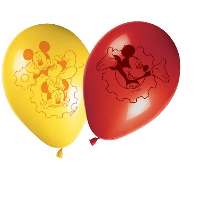 Ballons en latex Mickey Clubhouse - LUDENDO - 28cm - Jaune, rouge et noir