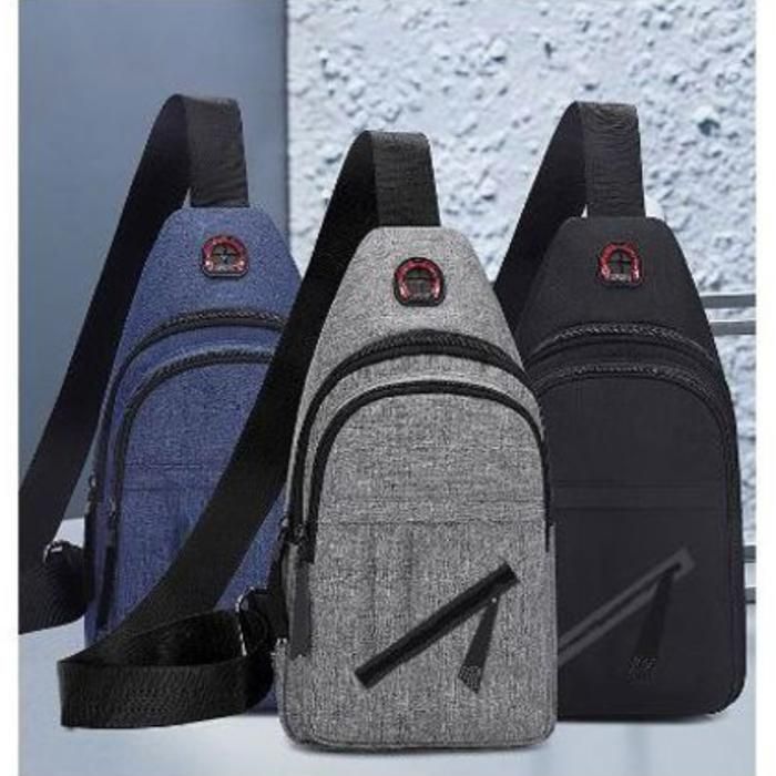 Sac de poitrine uni sexe sac à bandoulière petit sac à dos sac anti-vole(Couleur aléatoire)