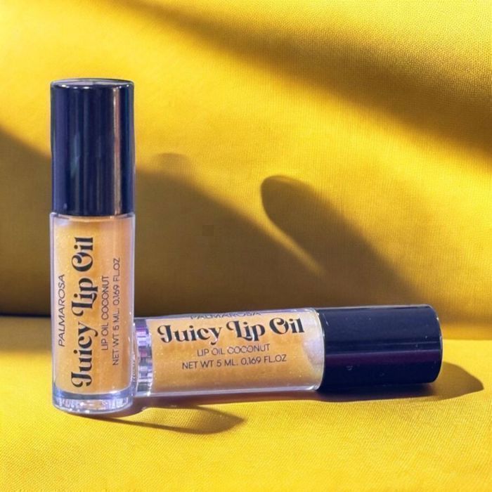 Huile à Lèvres - PALMAROSA - Juicy Lip Oil - Hydratation Intense - Fini Brillant - Couleur Jaune