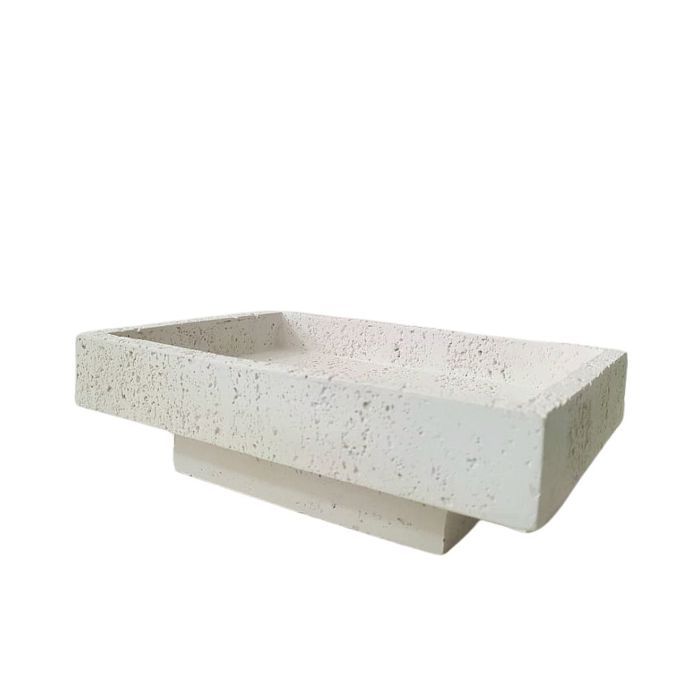 Plat à servir - HLY - HLY-5042 - Pierre blanche - 22,5 cm x 15,5 cm - Design élégant