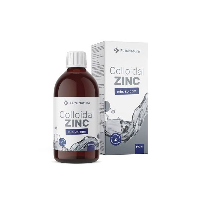 Zinc colloïdal - Concentration élevée 25 ppm, 500ml - Made in Slovenia