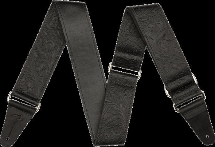 COURROIE CUIR TOOLED LEATHER NOIR FENDER