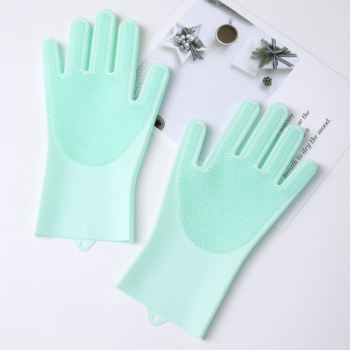 Gants de brosse multifonctions en silicone pour le massage et le bain des animaux chat, chien, gants de ménage cuisine anti-rayures