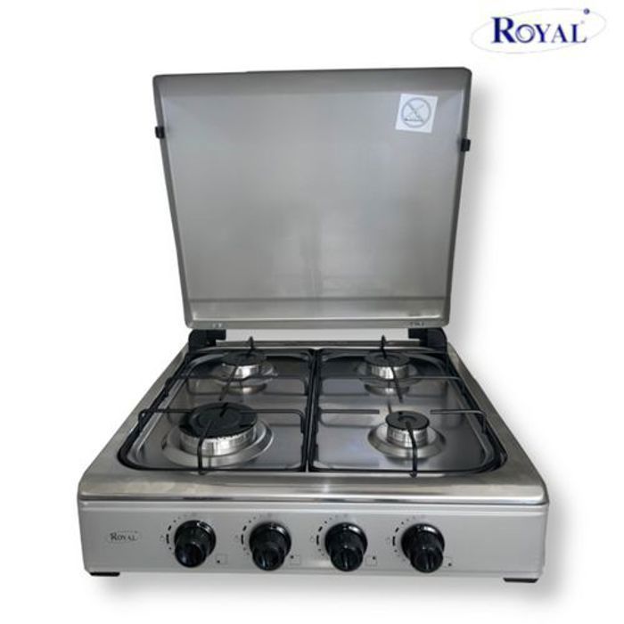 Plaque de Cuisson à Gaz - ROYAL - KO204 - 4 Brûleurs - Inox Haute Qualité - Allumage Automatique