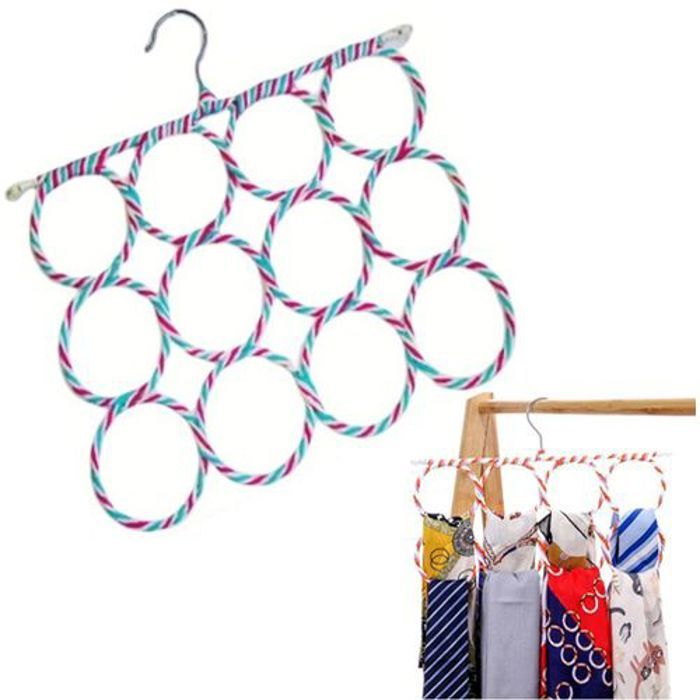 Cintre pour Écharpe à 12 Trous, Présentoir pour foulard, ceinture et cravates