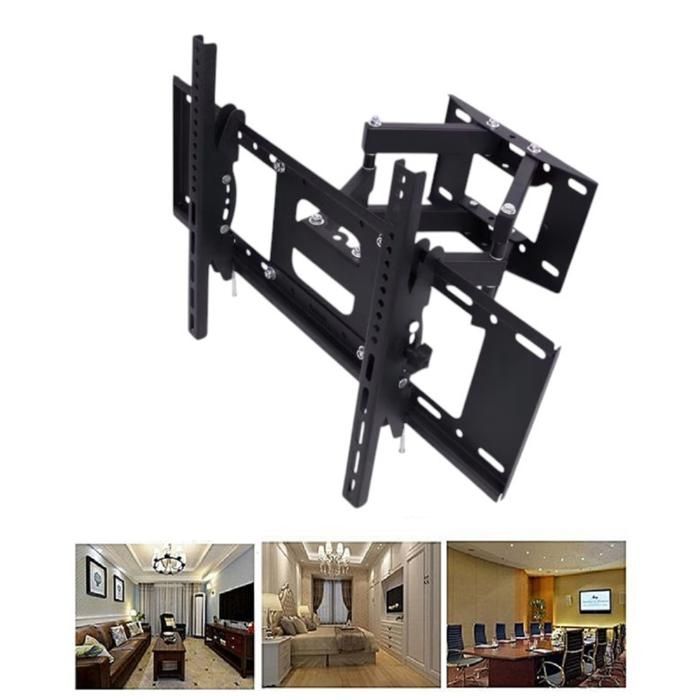 Support mural TV mobile - Galaxy - 502 - Compatible 40-80 pouces - Capacité 50 kg - Ajustement d'angle