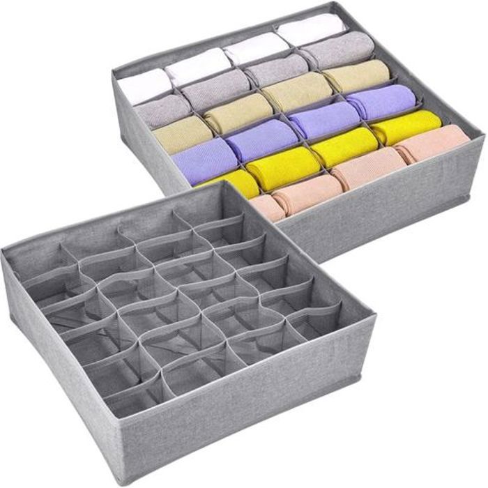 Organiseur de chaussettes - Non spécifié - 24 compartiments - Plastique - Résine - A monter soi-même