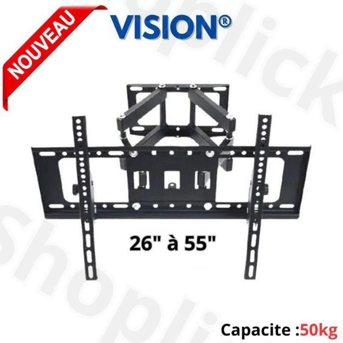 Support mural TV pour téléviseurs LCD LED à écran plat de 26" à 55". 50 KG