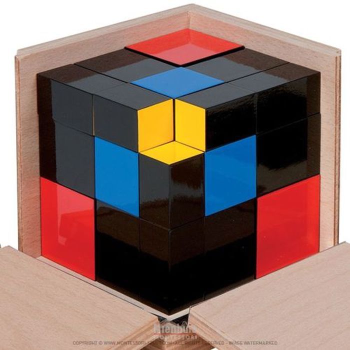 Jeu d'assemblage - Montessori - Cube du Trinôme - Mixte - À partir de 3 ans - Puzzle mathématique
